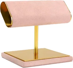 Creative T-Shaped Jewelry Holder Organizer Stand for Bracelets, Watches, and Necklaces – Velvet Leather Display Rack for Home, Office, and Retail Use