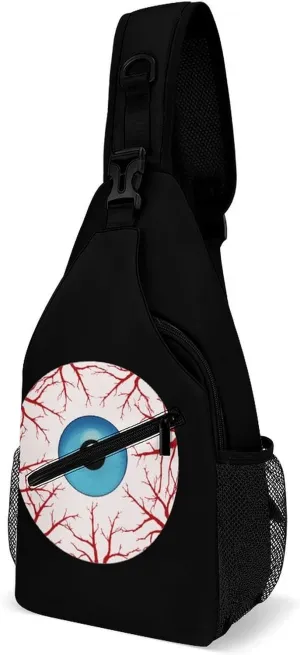 Creepy Bloodshot Eyeball Fashion Sling Bag Shoulder Chest Crossbody Bags for Women Men Backpack Daypack Travel Hiking