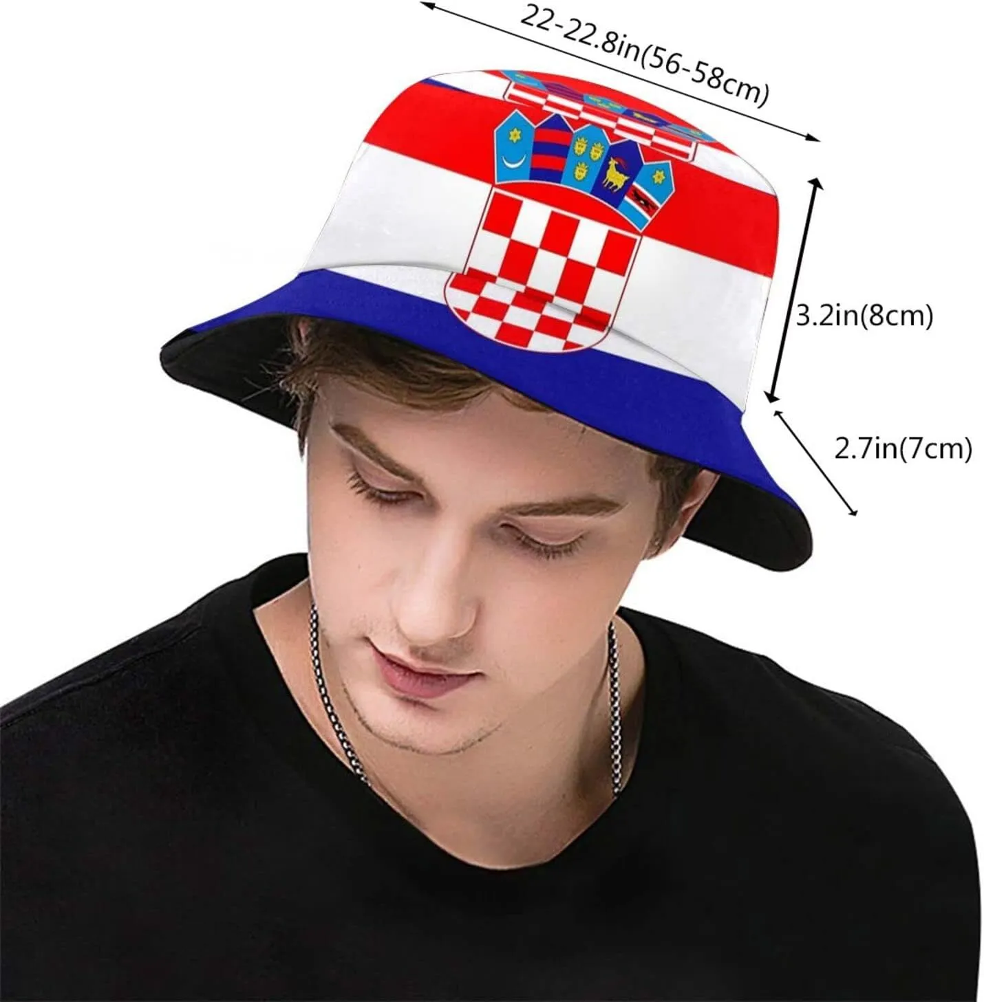 Croatia Flag Bucket Hats Fashion Sun Cap Packable Outdoor Croatian Fisherman Hat for Women and Men