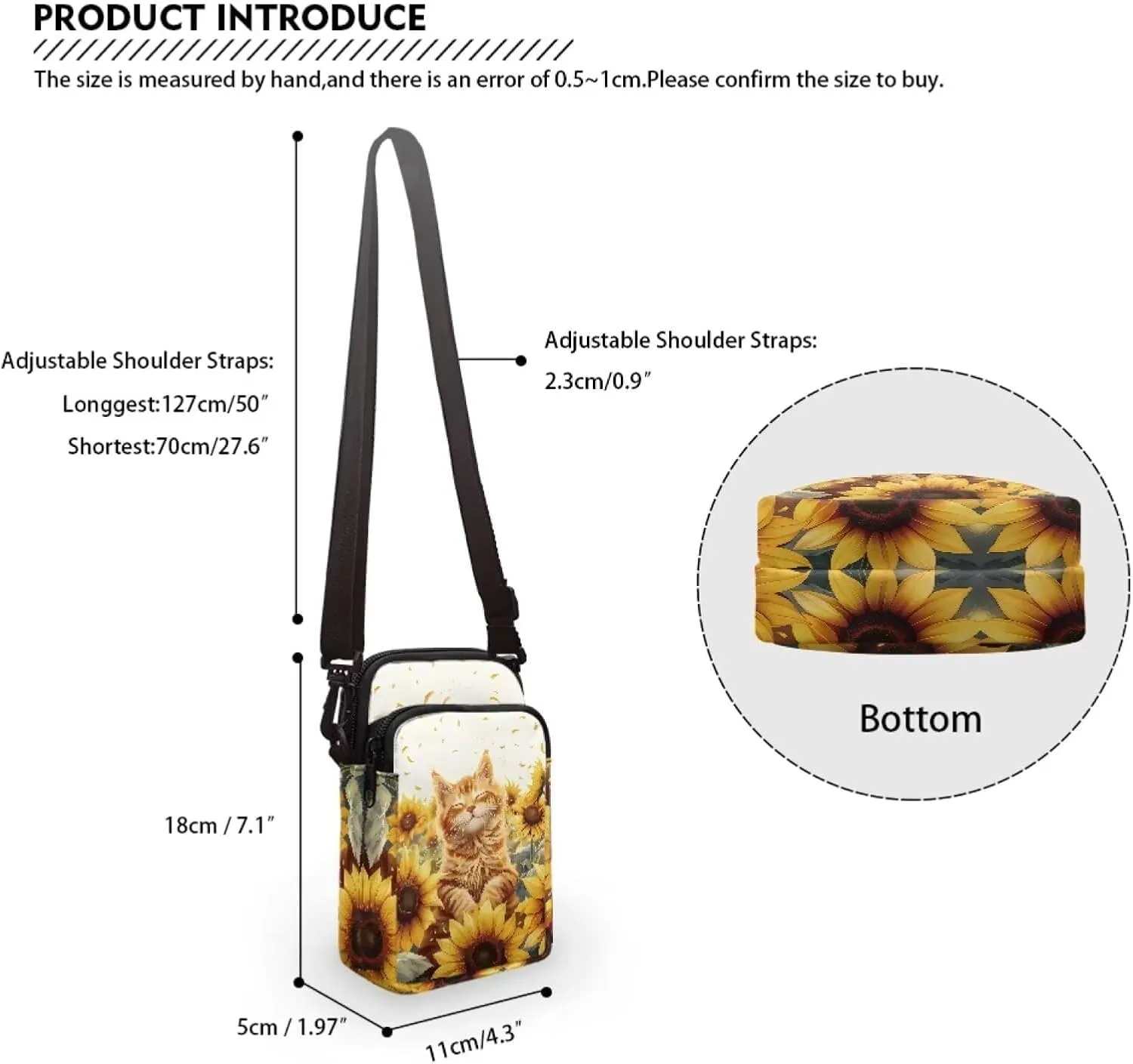 Crossbody Bag Sling Phone Wallet Purse Handbags for Women Men Travel