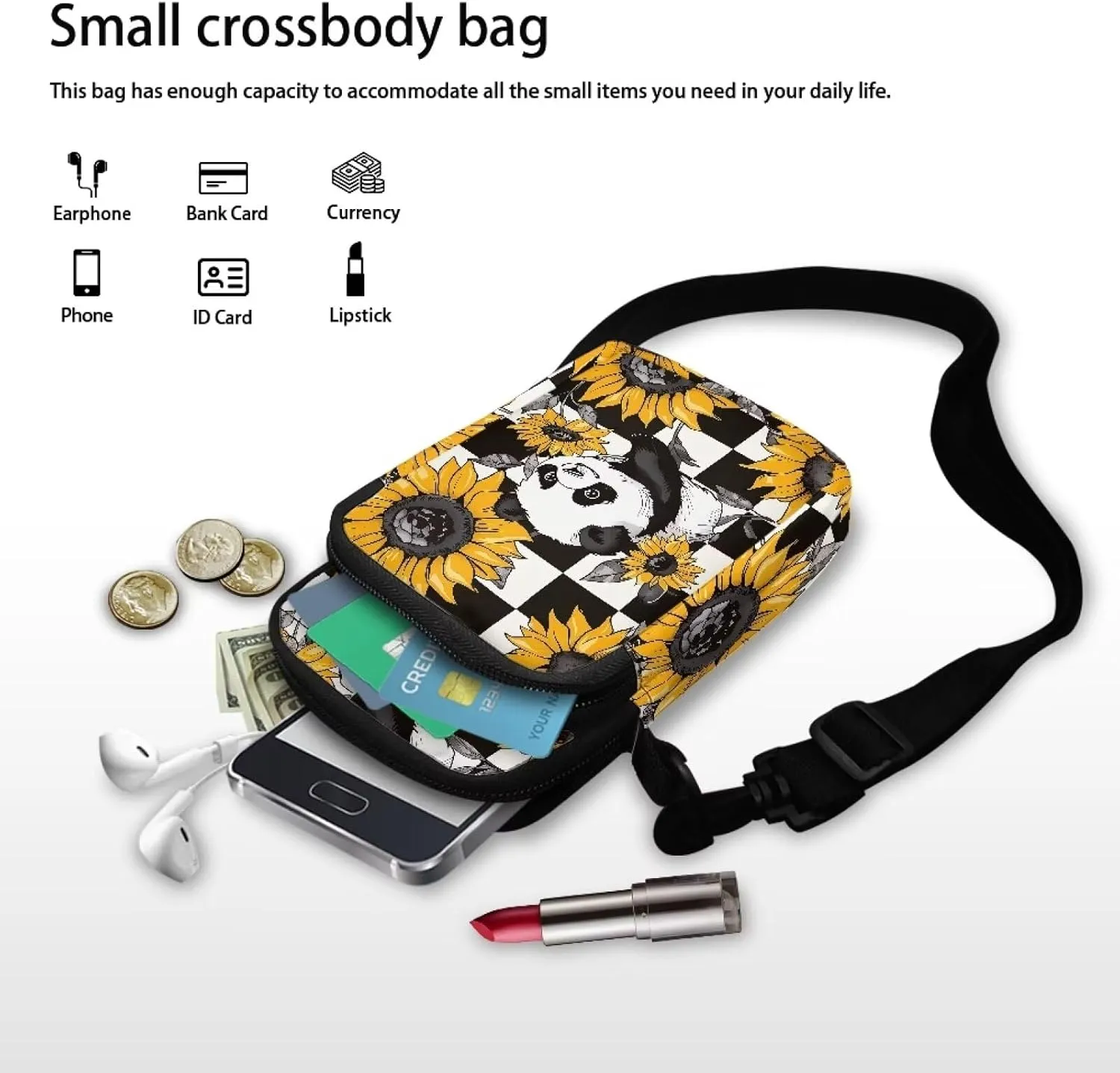 Crossbody Bag Sling Phone Wallet Purse Handbags for Women Men Travel