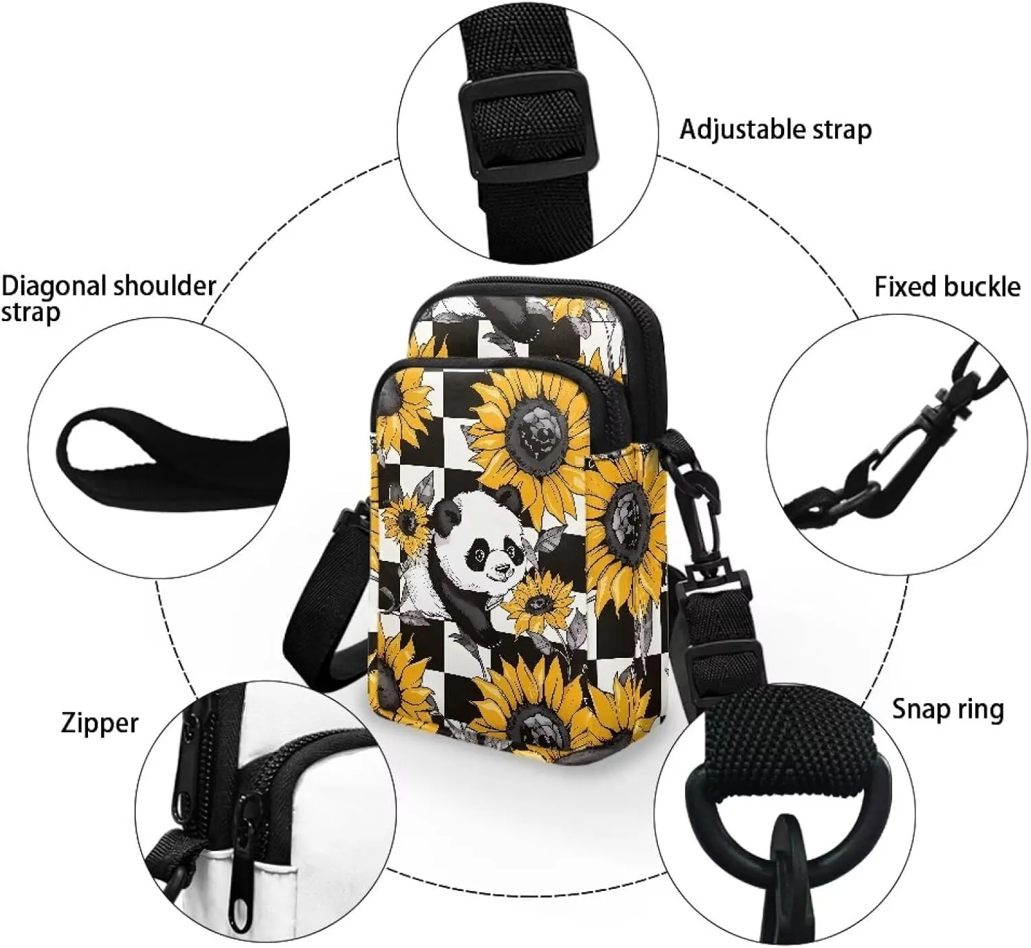 Crossbody Bag Sling Phone Wallet Purse Handbags for Women Men Travel