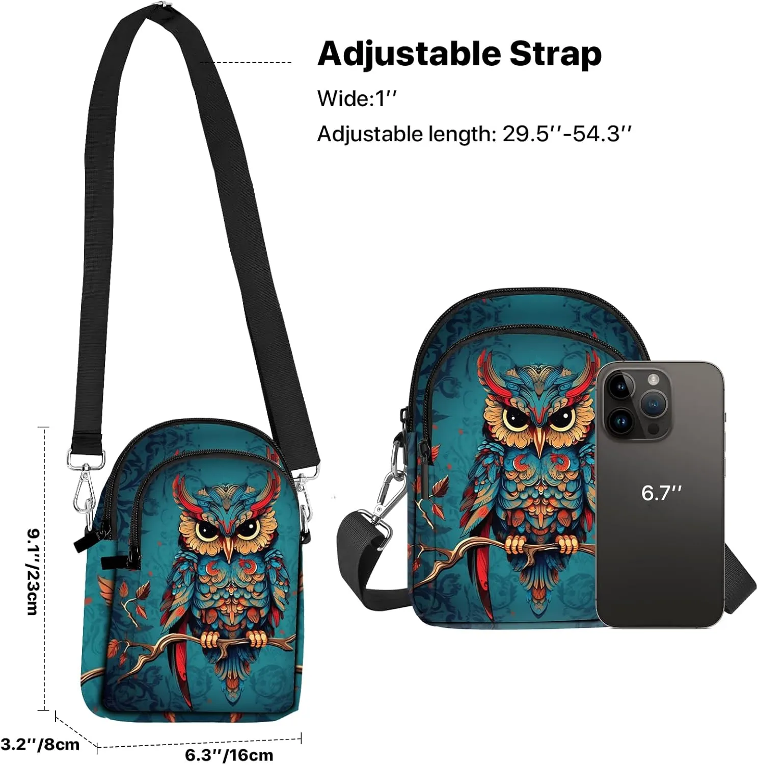 Crossbody Bags for Women Cell Phone Crossbody Bag Lightweight Over Shoulder Handbag Purse with Adjustable Strap