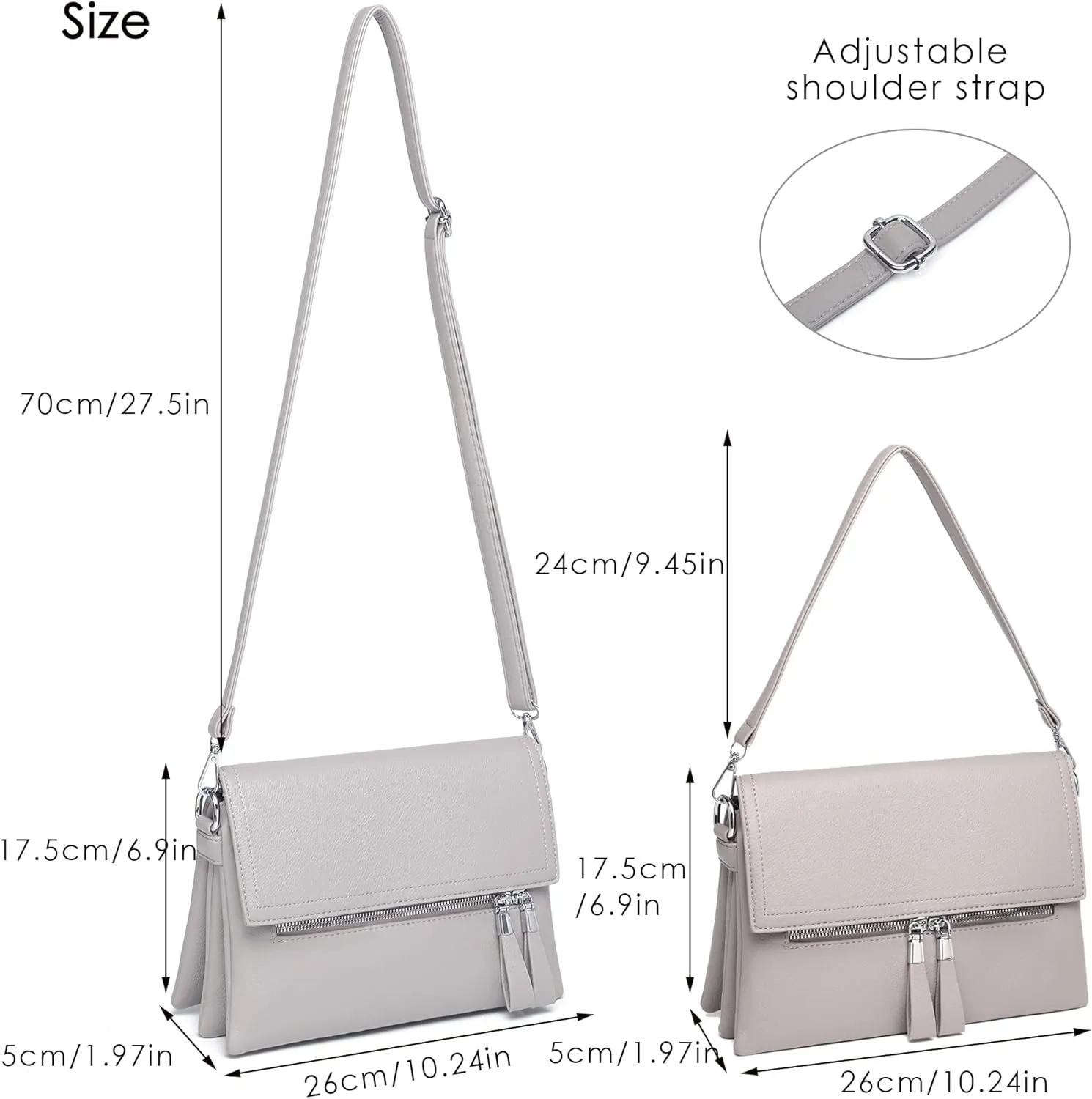Crossbody Bags for Women Handbags, PU leather satchel Shoulder Bag Tote Bag Clutch Purse for Work Travel (Black-2)
