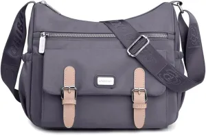 Crossbody Bags for Women Lightweight Shoulder Handbags Waterproof Nylon Purse with Pockets Messenger Bags (Purple)
