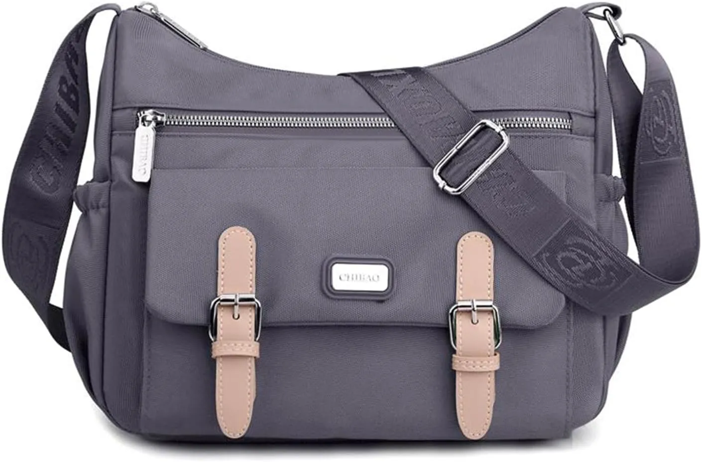 Crossbody Bags for Women Lightweight Shoulder Handbags Waterproof Nylon Purse with Pockets Messenger Bags (Purple)