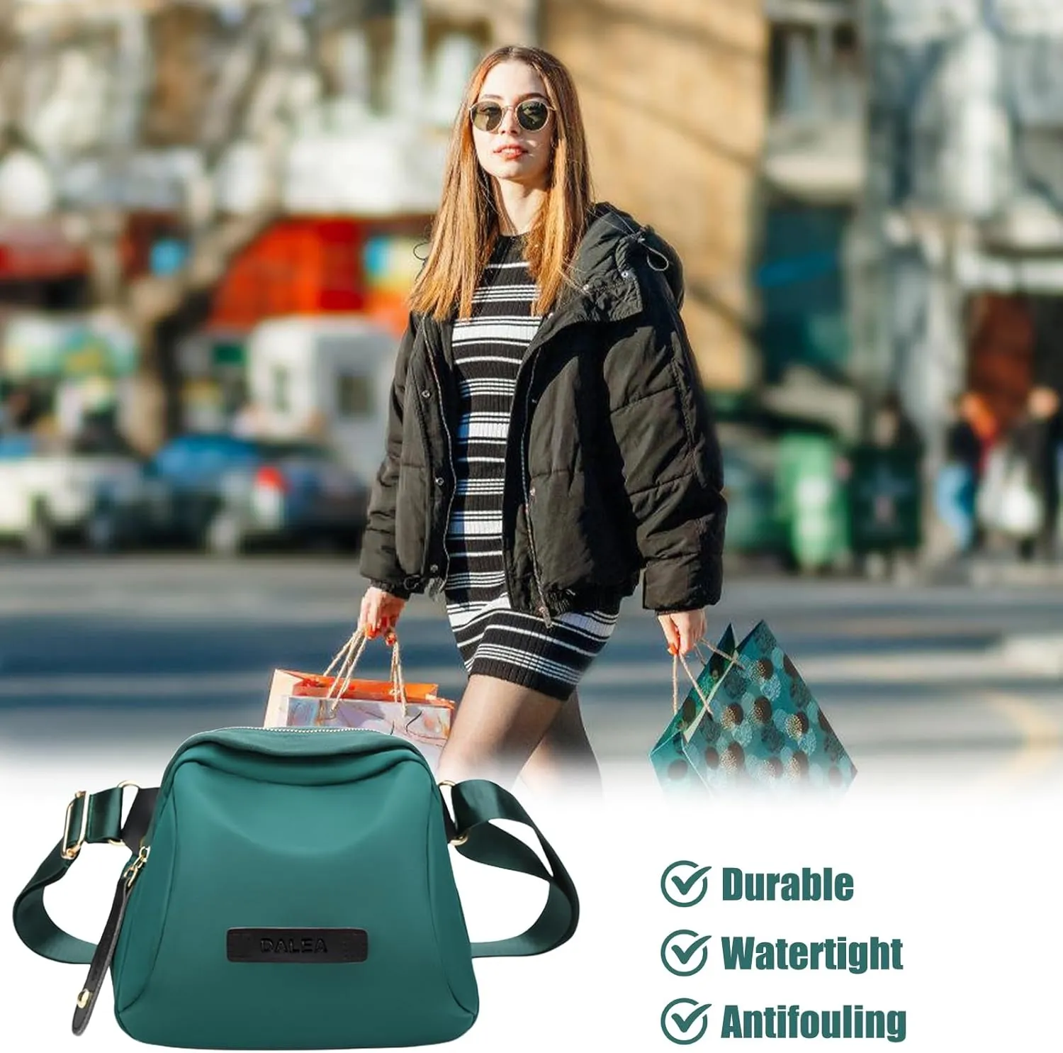 Crossbody Bags for Women, with Adjustable Strap, Multifunctional Fashion Ladies Shoulder Bag, Nylon Tote Satchel