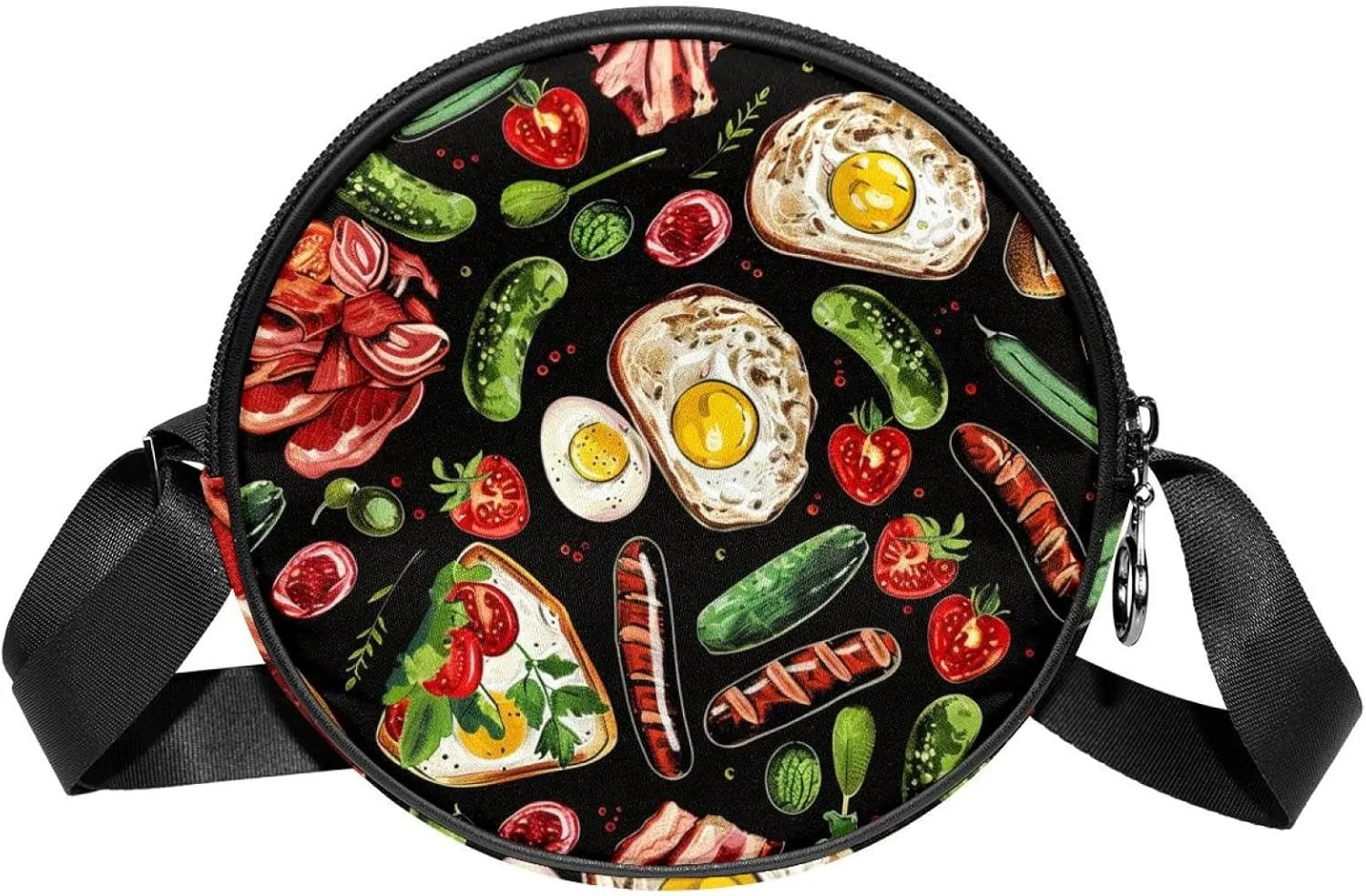Crossbody Bags for Women,Crossbody Bag Men,Small Sling Bag,Food Breakfast,Crossbody Purse