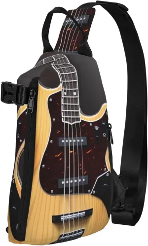 Crossbody Sling Backpack Guitar Musical Instrument Sling Bag for Women Men Chest Bag Fashion Waist Bag Adjustable Fanny Pack