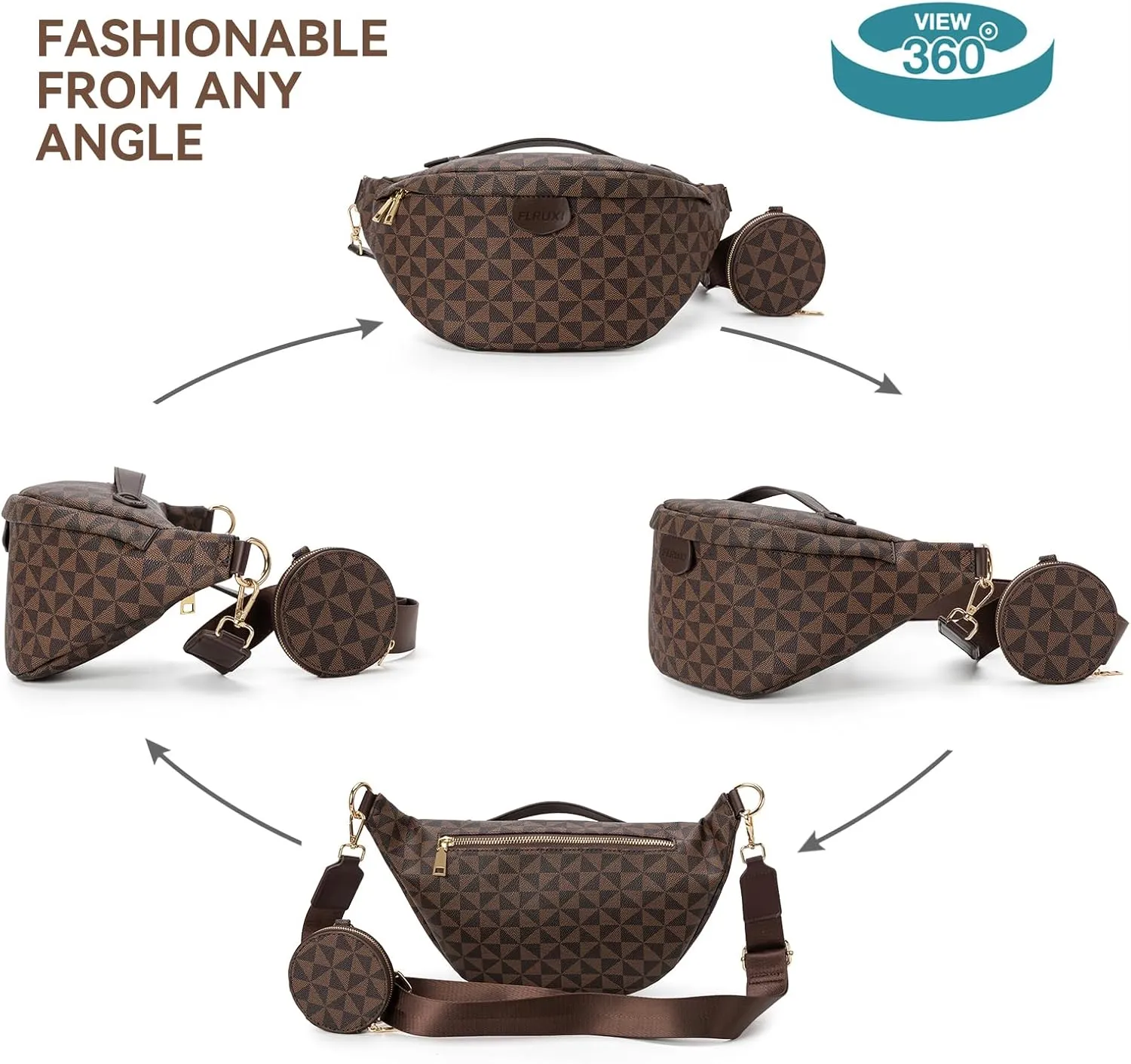 Crossbody Sling Bag Purse for Women,Sling Bag for Women Small Belt Chest Bum Bag Checkered Crossbody bag for Daily Shopping Travel