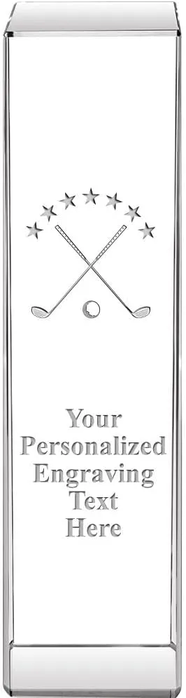 Crown Awards Personalized Crystal Trophy, 8" Engraved Signature Crystal Award