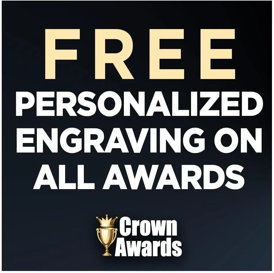 Crown Awards Personalized Crystal Trophy, 8" Engraved Signature Crystal Award