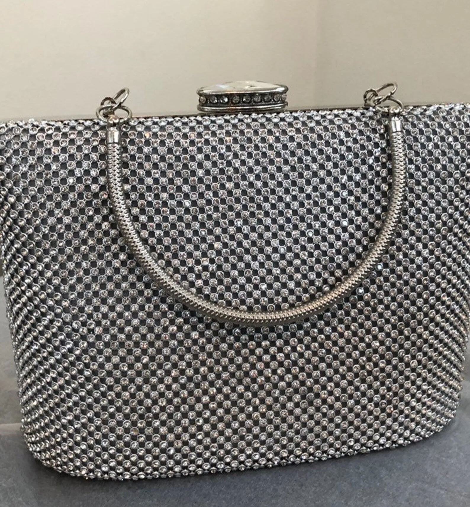 Crystal Bride Clutch Bag - Silver
