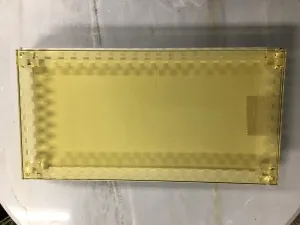 Crystal Cake Plate Yellow Rectangular