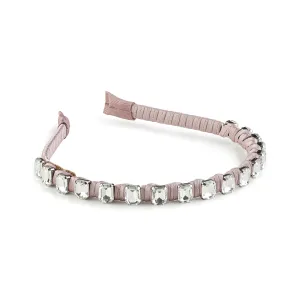 Crystal Satin Headband - Mauve| Elegant Satin with Sparkling Crystals and Wrapped Ends for Ultimate Style & Comfort