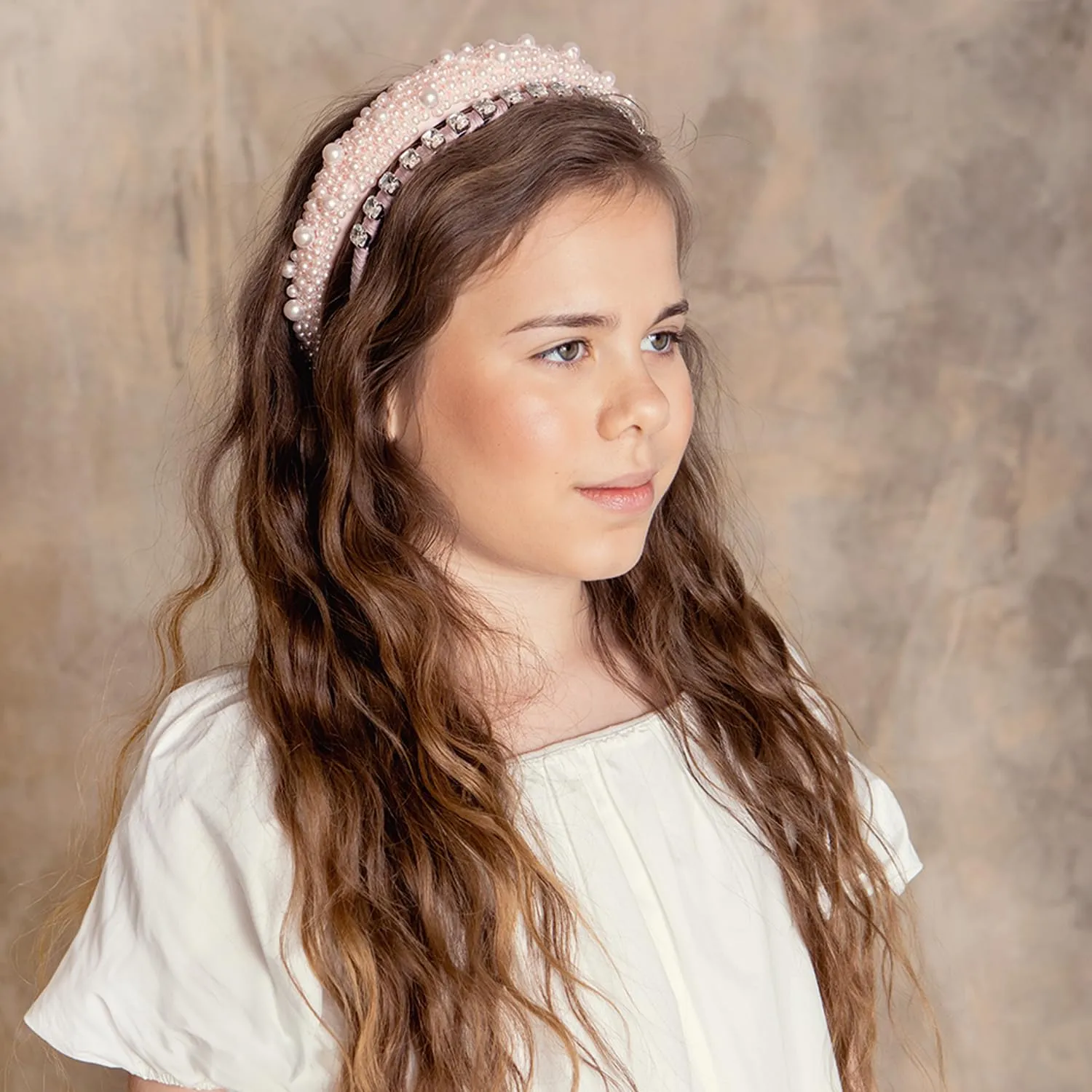 Crystal Satin Headband - Mauve| Elegant Satin with Sparkling Crystals and Wrapped Ends for Ultimate Style & Comfort
