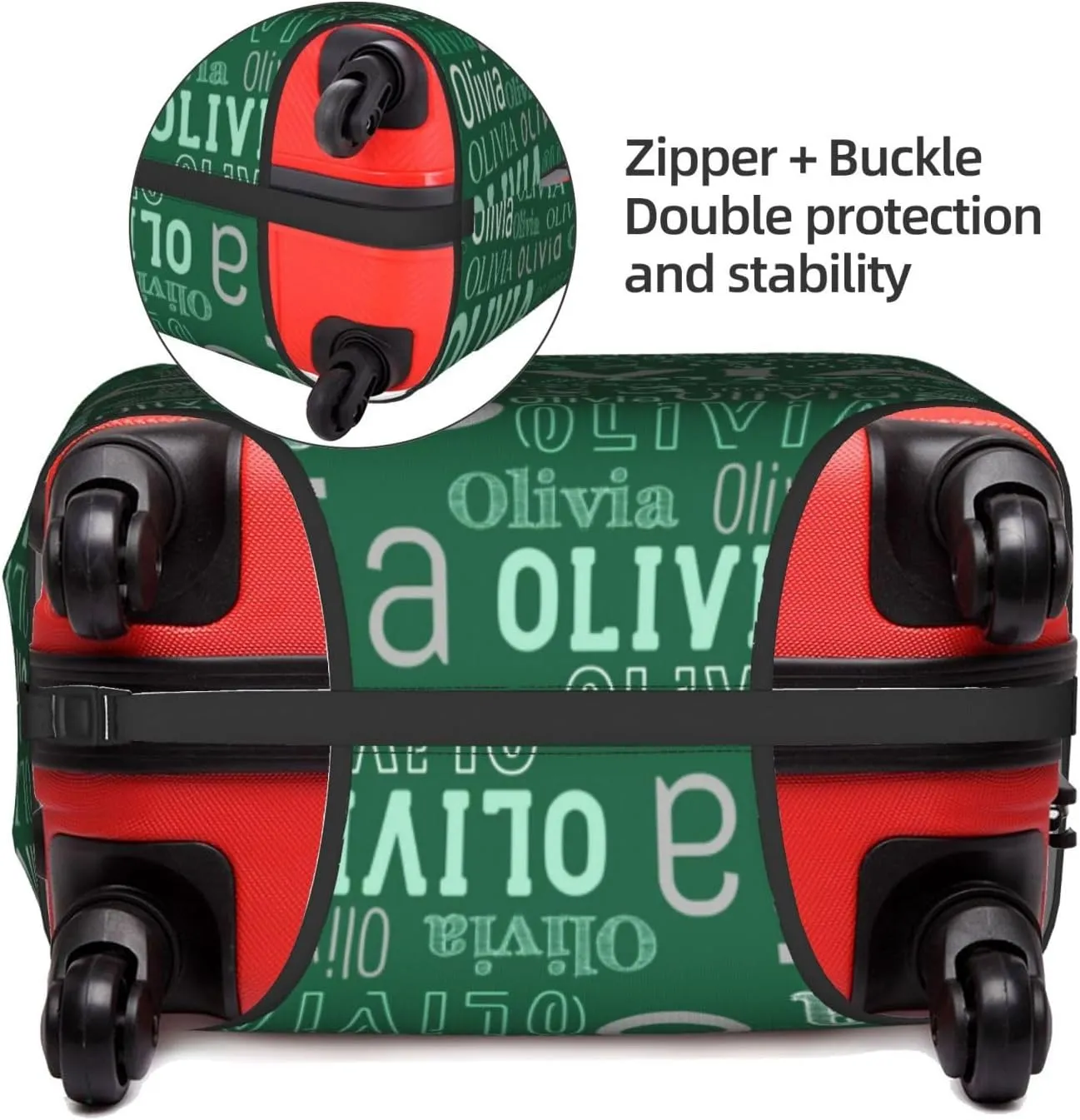 Custom Name Suitcase Cover - 4 Sizes, Personalized Elastic Baggage Covers for Travel Business, Customized Luggage Cover With Zipper - Gifts for Team Men Women Boys Girls