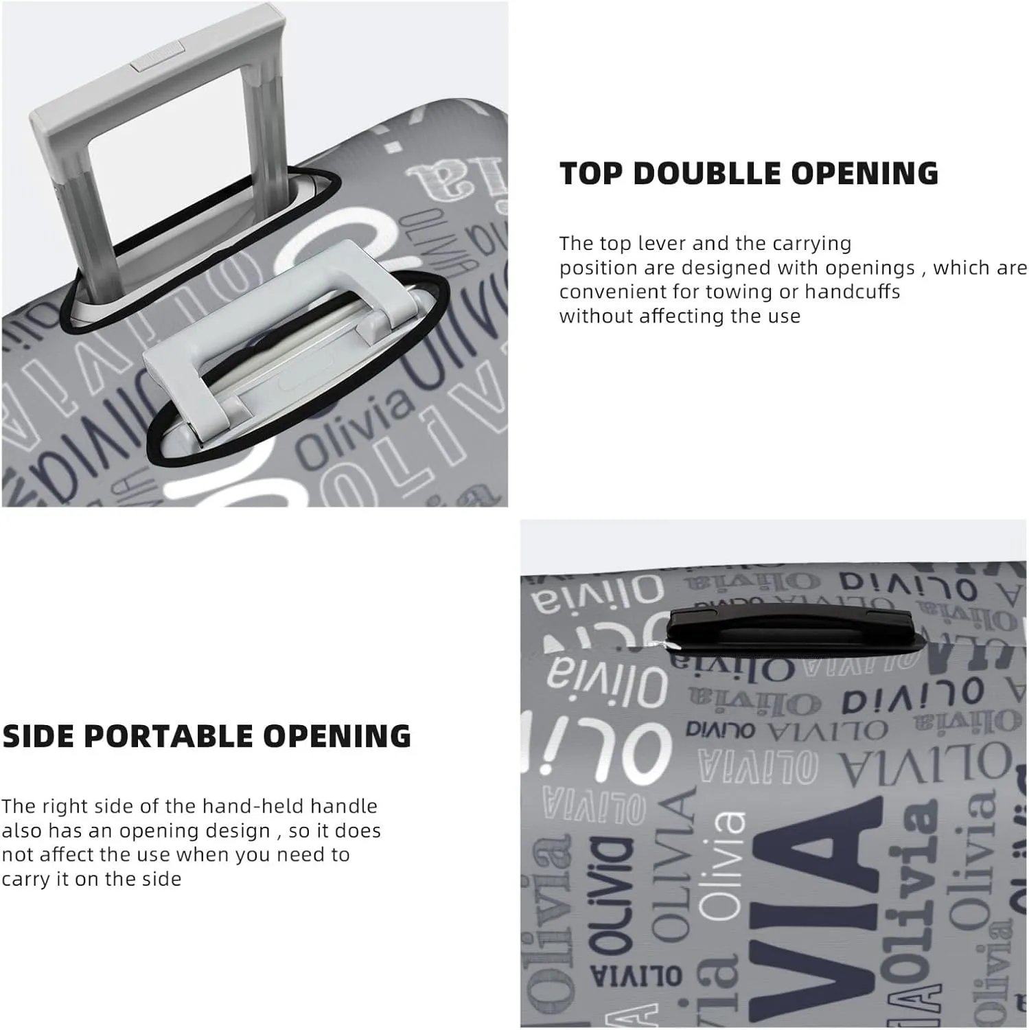 Custom Name Suitcase Cover 4 Sizes, Personalized Elastic Baggage Covers with Name for Travel Business, Customized Name Luggage Cover with Zipper Gifts for Team Men Women Boys Girls