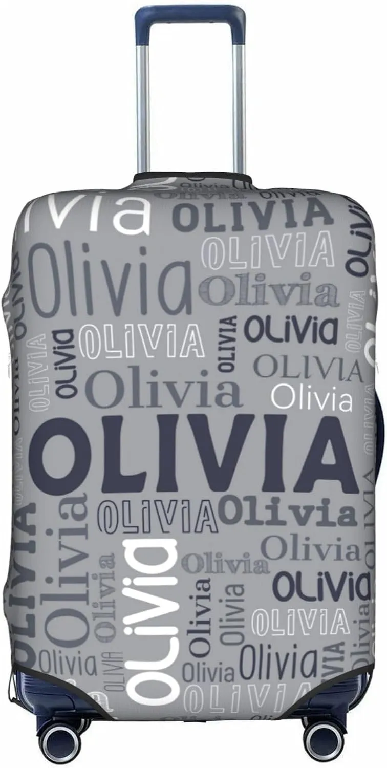 Custom Name Suitcase Cover 4 Sizes, Personalized Elastic Baggage Covers with Name for Travel Business, Customized Name Luggage Cover with Zipper Gifts for Team Men Women Boys Girls