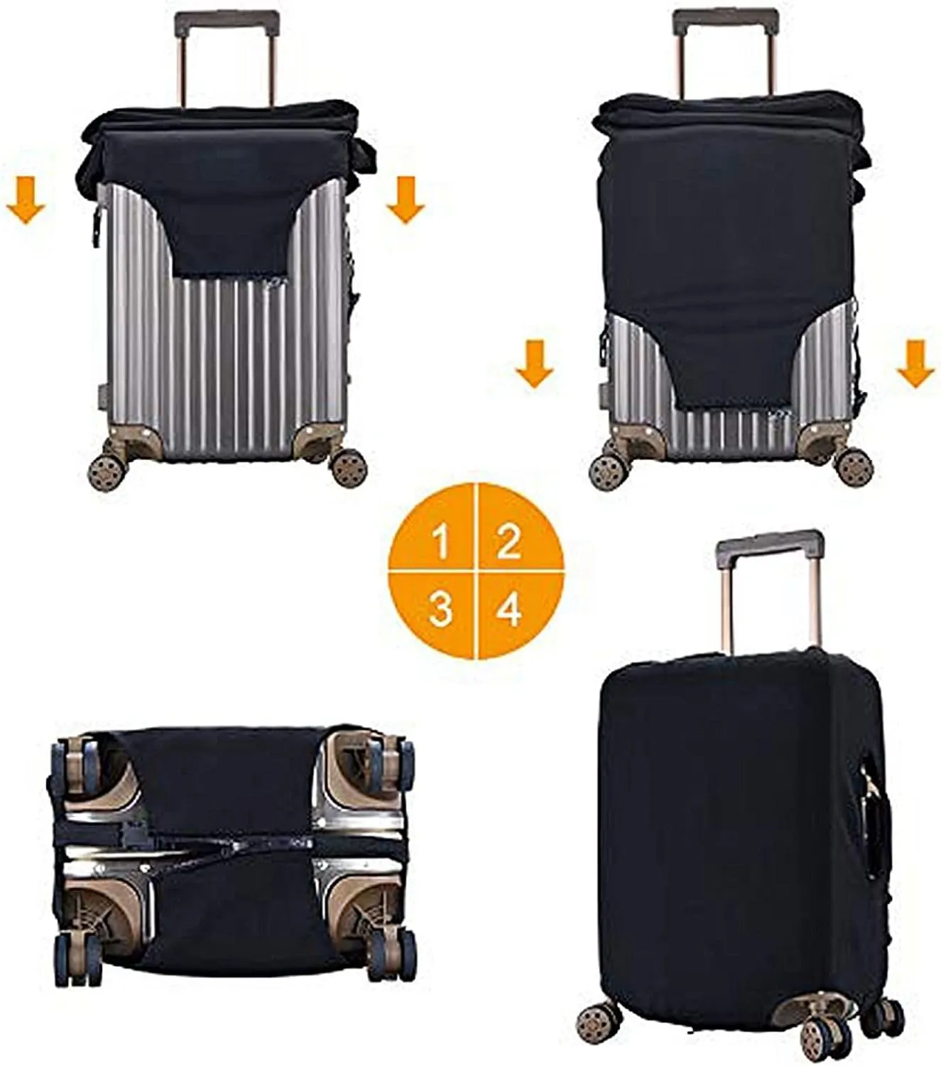 Custom Name Suitcase Cover 4 Sizes, Personalized Elastic Luggage Cover with Name for Business Travel, Customized Name Baggage Covers with Zipper Gifts for Team Men Women Boys Girls