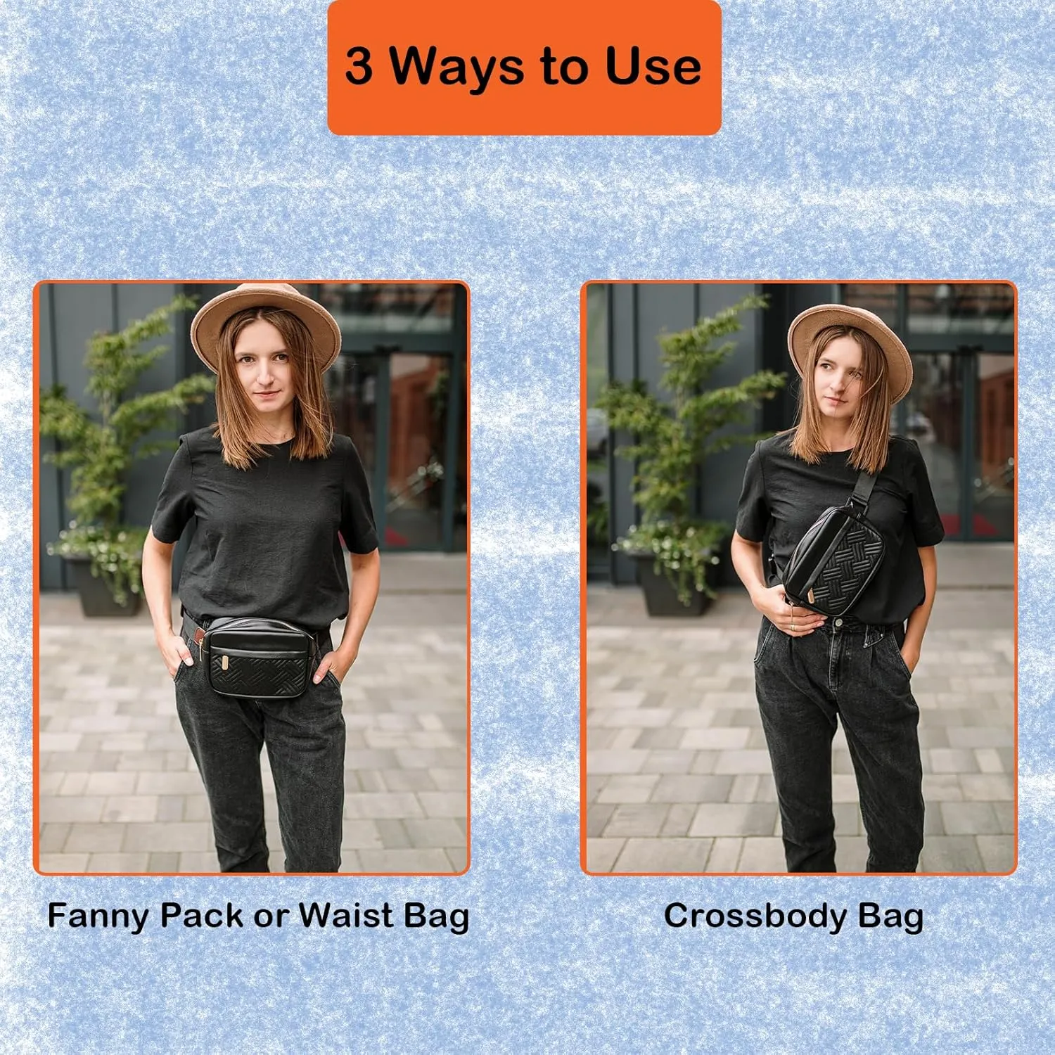 Cute Fanny Packs for Women，Waist Belt Bag Purse for Women. Vegan Leather Women's Fanny Pack