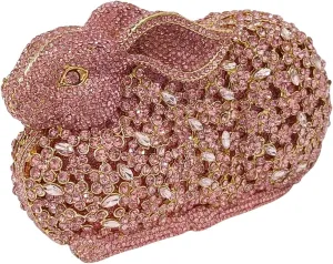Cute Rabbit Evening Bag Bunny Rhinestone Purse Animal Crystal Clutch for Party Wedding Prom Handbag