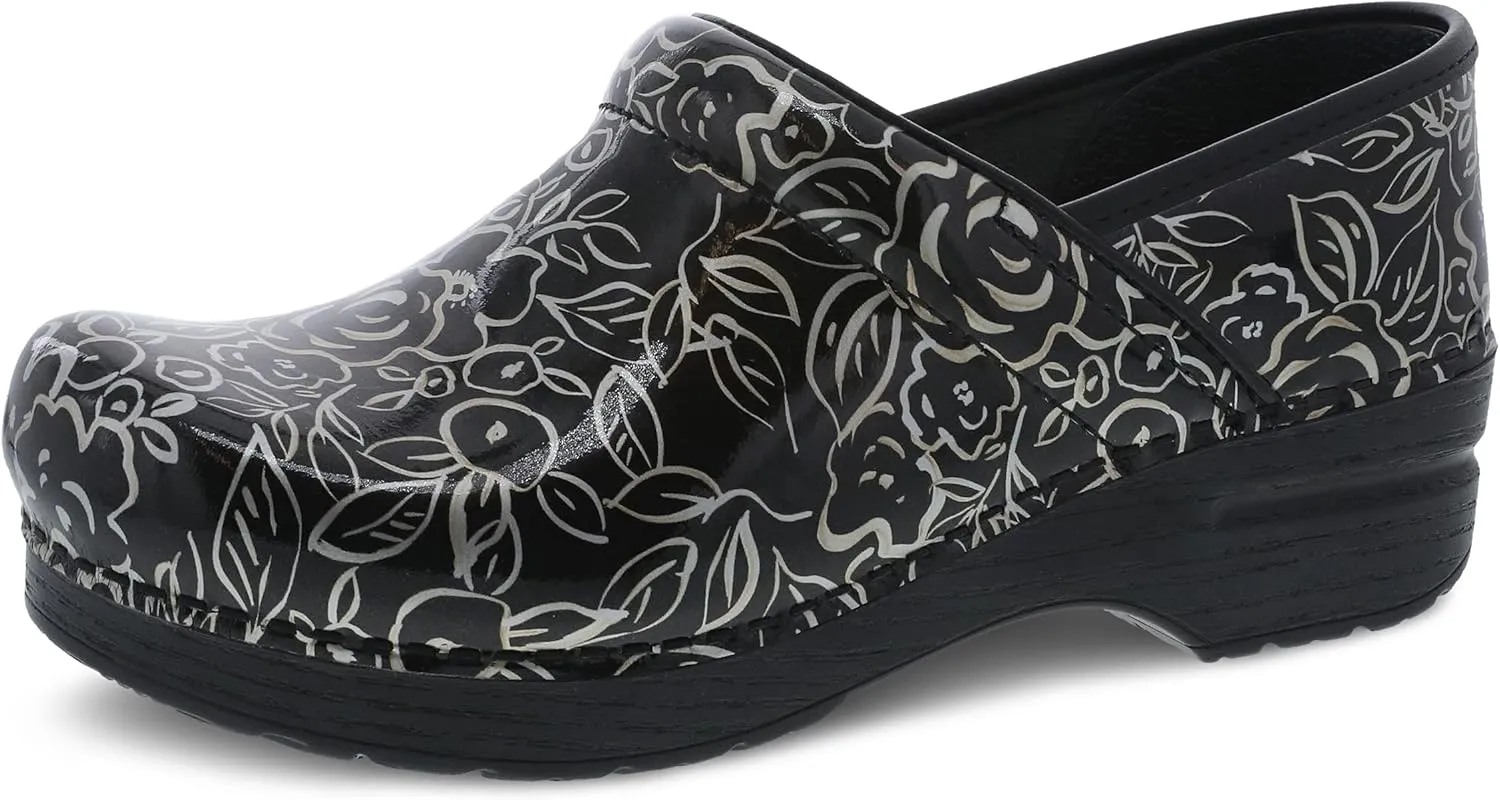 Dansko Women's Professional Metallic Rose Patent Slip-On Clogs 11.5-12 M US – Anti-Fatigue Rocker Sole and Arch Support for Comfort