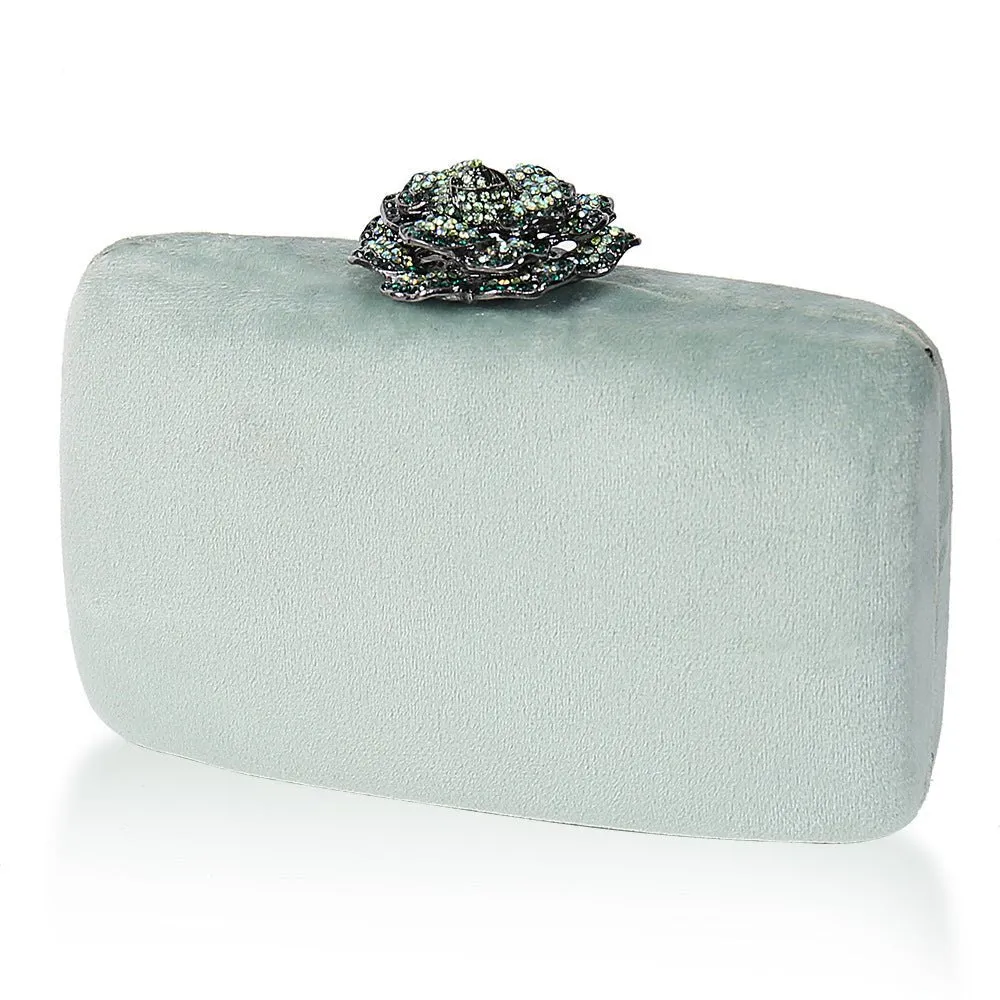 Designer Purse and Handbag Flower Lock Elegant Evening Clutch