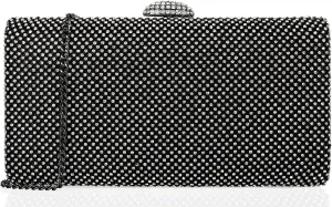 Dexmay Large Rhinestone Purse with Crystal Clasp Evening Clutch Bag Formal Party Handbag