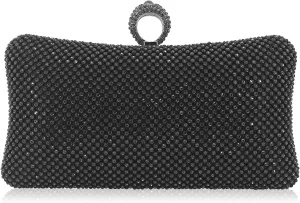 Dexmay Rhinestone Clutch Purse with Crystal Clasp Evening Handbag for Bridal Wedding Party