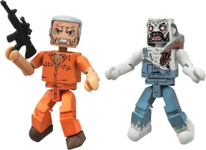 Diamond Select Toys Walking Dead Minimates Series 3 Hershel and Farmer Zombie Action Figure