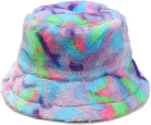 Dirholl Women's Winter Faux Fur Fuzzy Warm Bucket Hat
