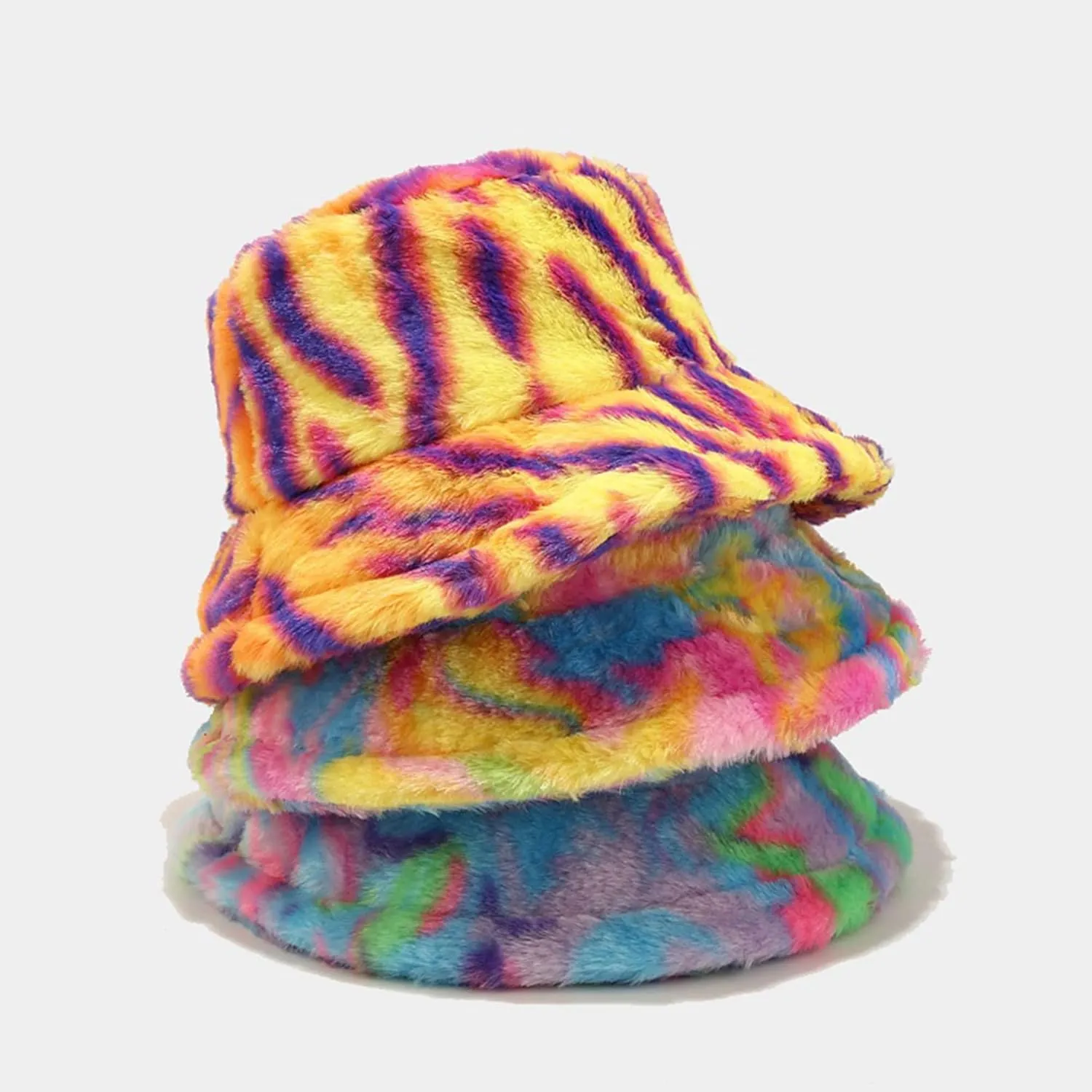 Dirholl Women's Winter Faux Fur Fuzzy Warm Bucket Hat