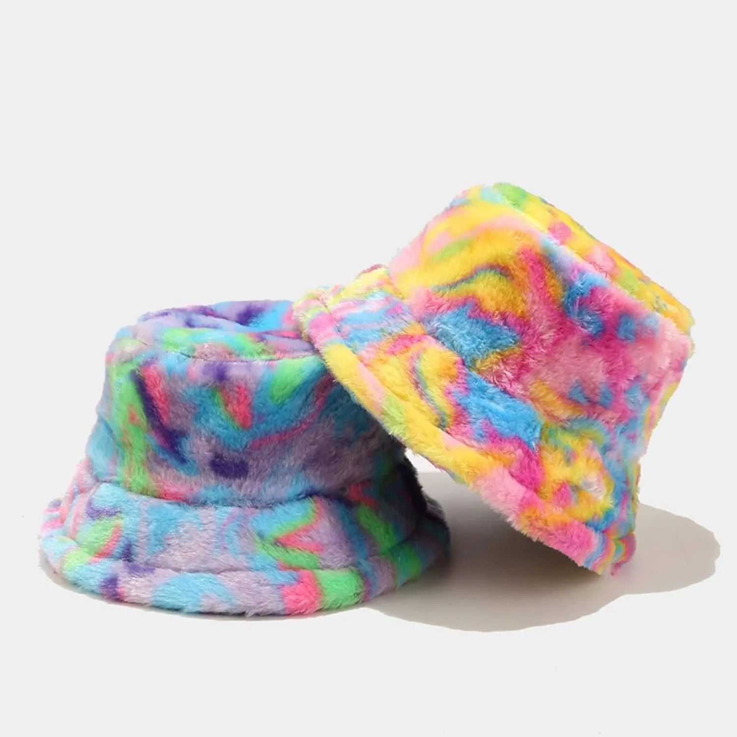 Dirholl Women's Winter Faux Fur Fuzzy Warm Bucket Hat