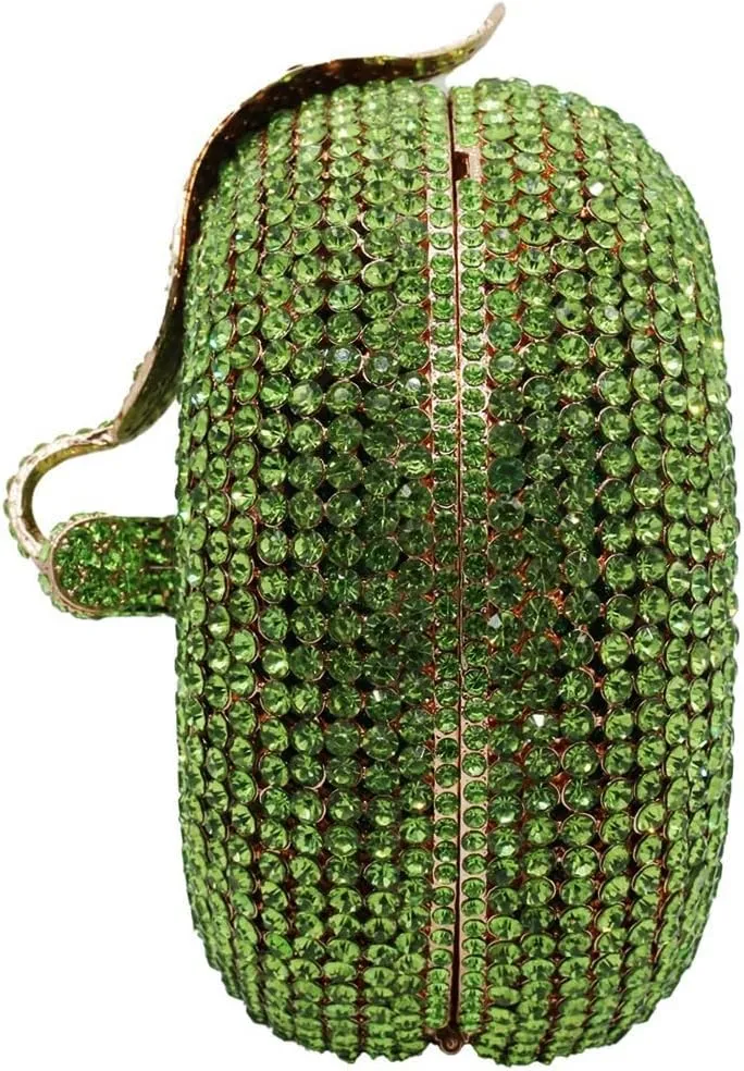 DJBM Sparkly Apple Rhinestone Evening Clutch Women Luxury Fruit Crystal Handbags Diamond Purses for Party Wedding Prom