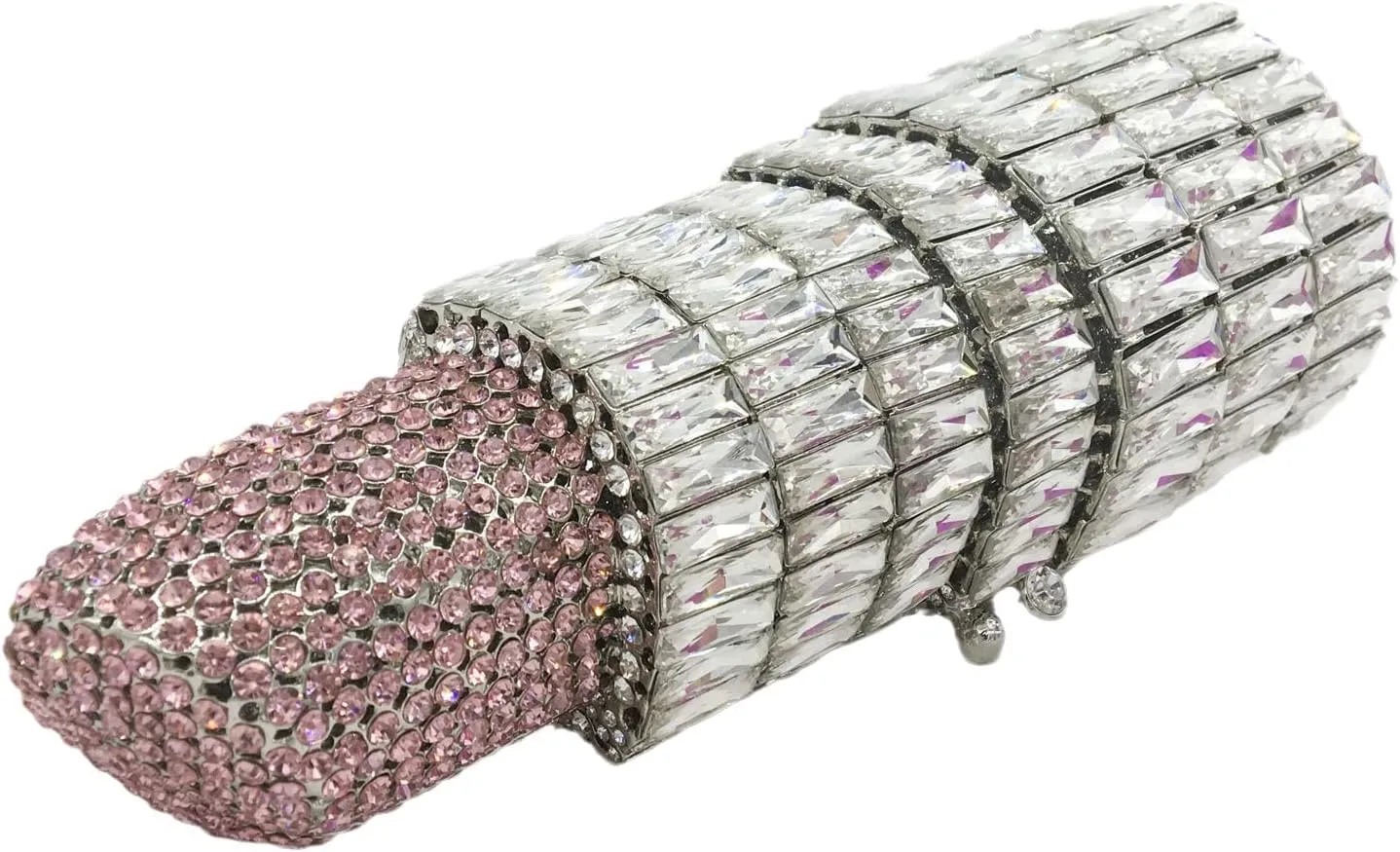 DJBM Women Lipstick Rhinestone Crystal Clutch Cocktail Prom Purse Handbag Diamond Evening Clutches for Party and Wedding