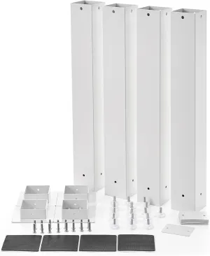 DormCo Suprima® Ultimate Height Bed Risers - Carbon Steel - White