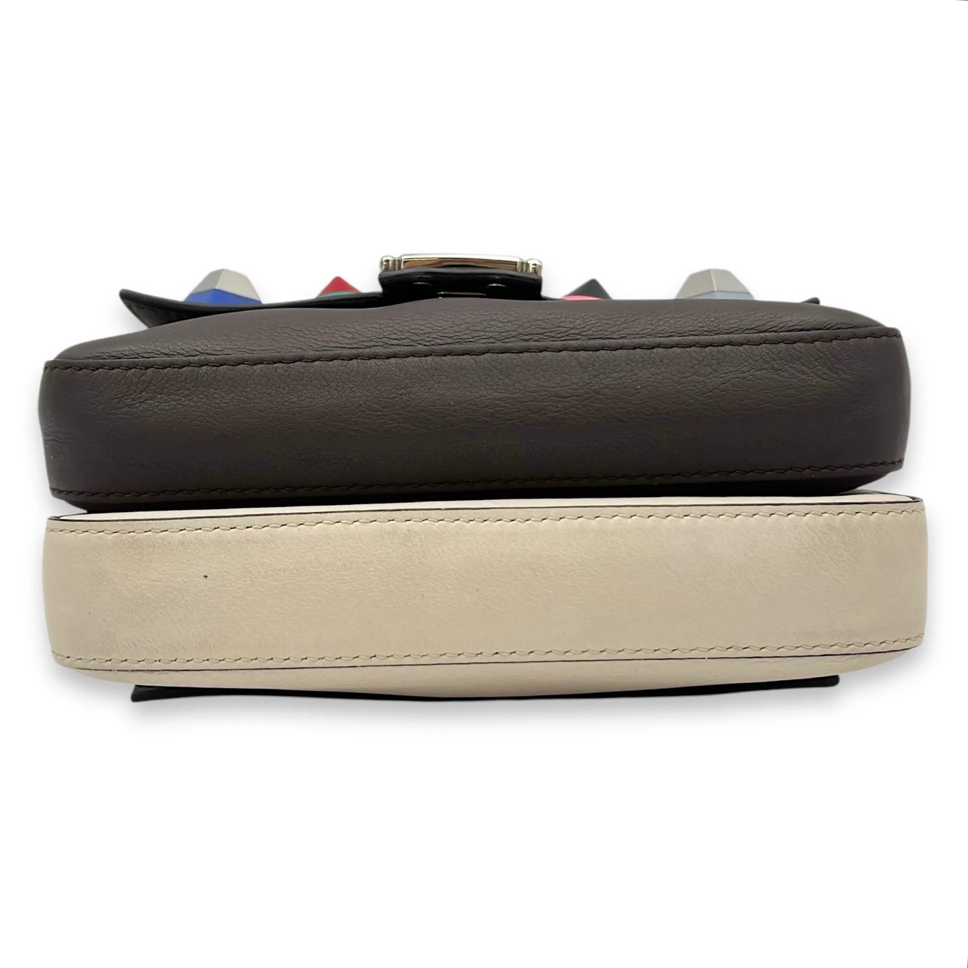 Double Baguette Crossbody Bag Multi-colour in Calfskin, Silver hardware