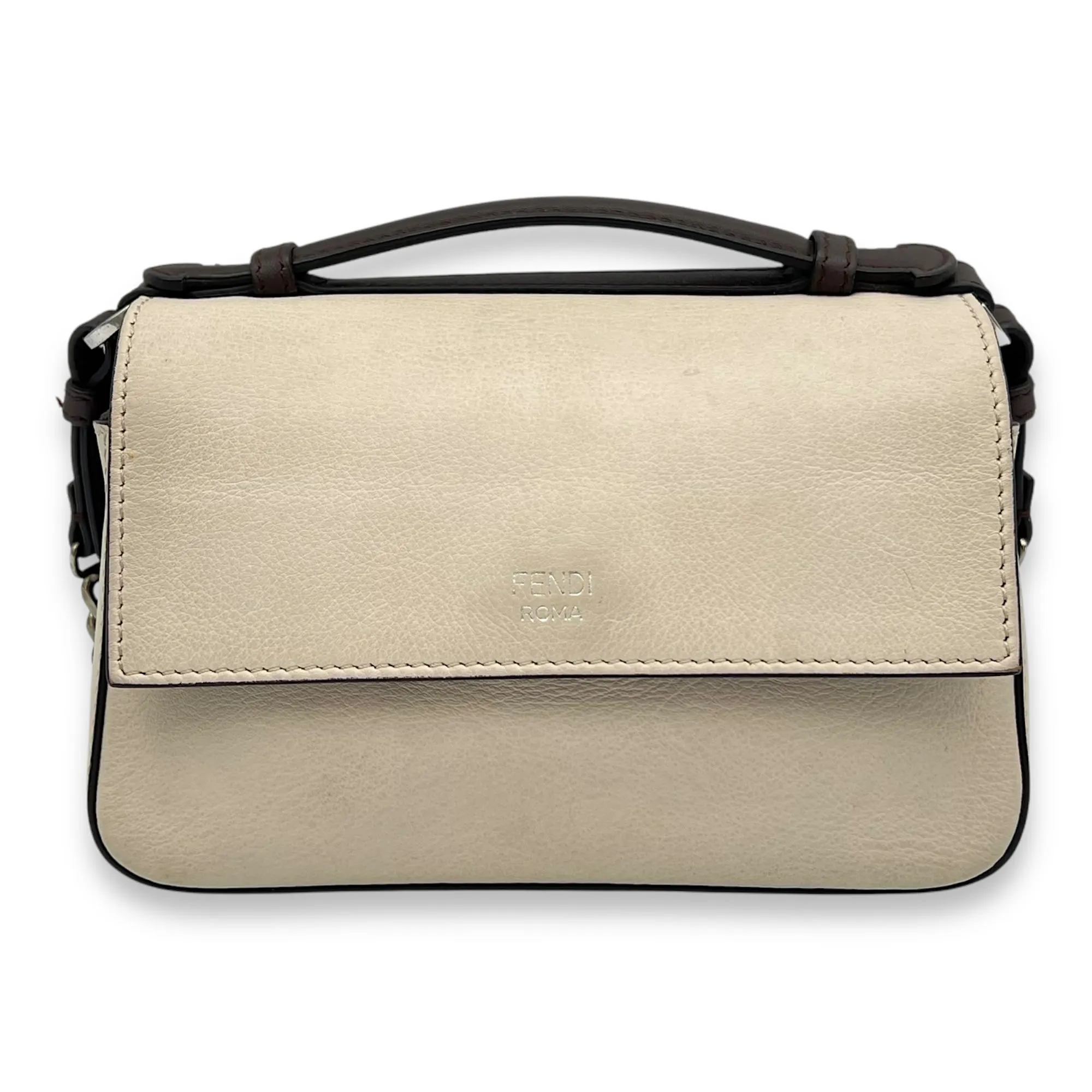 Double Baguette Crossbody Bag Multi-colour in Calfskin, Silver hardware