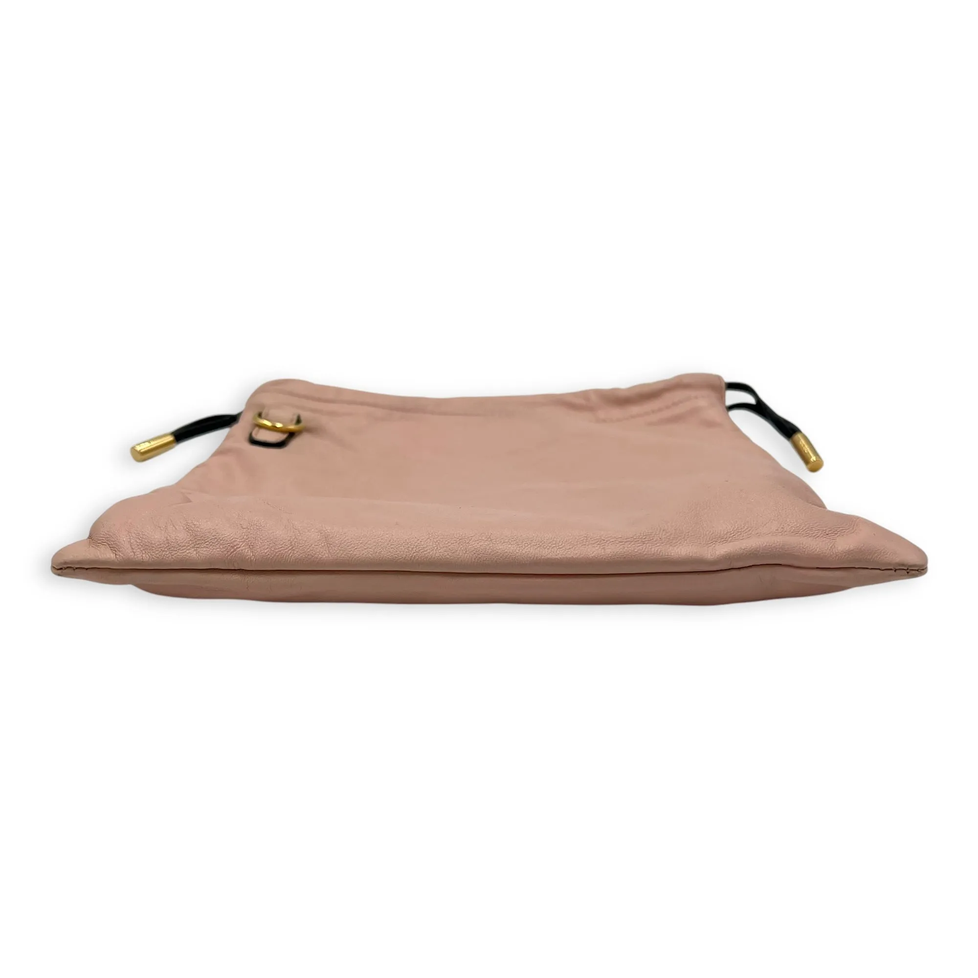 Drawstring pouch Crossbody Bag Pink in Calfskin, Gold hardware