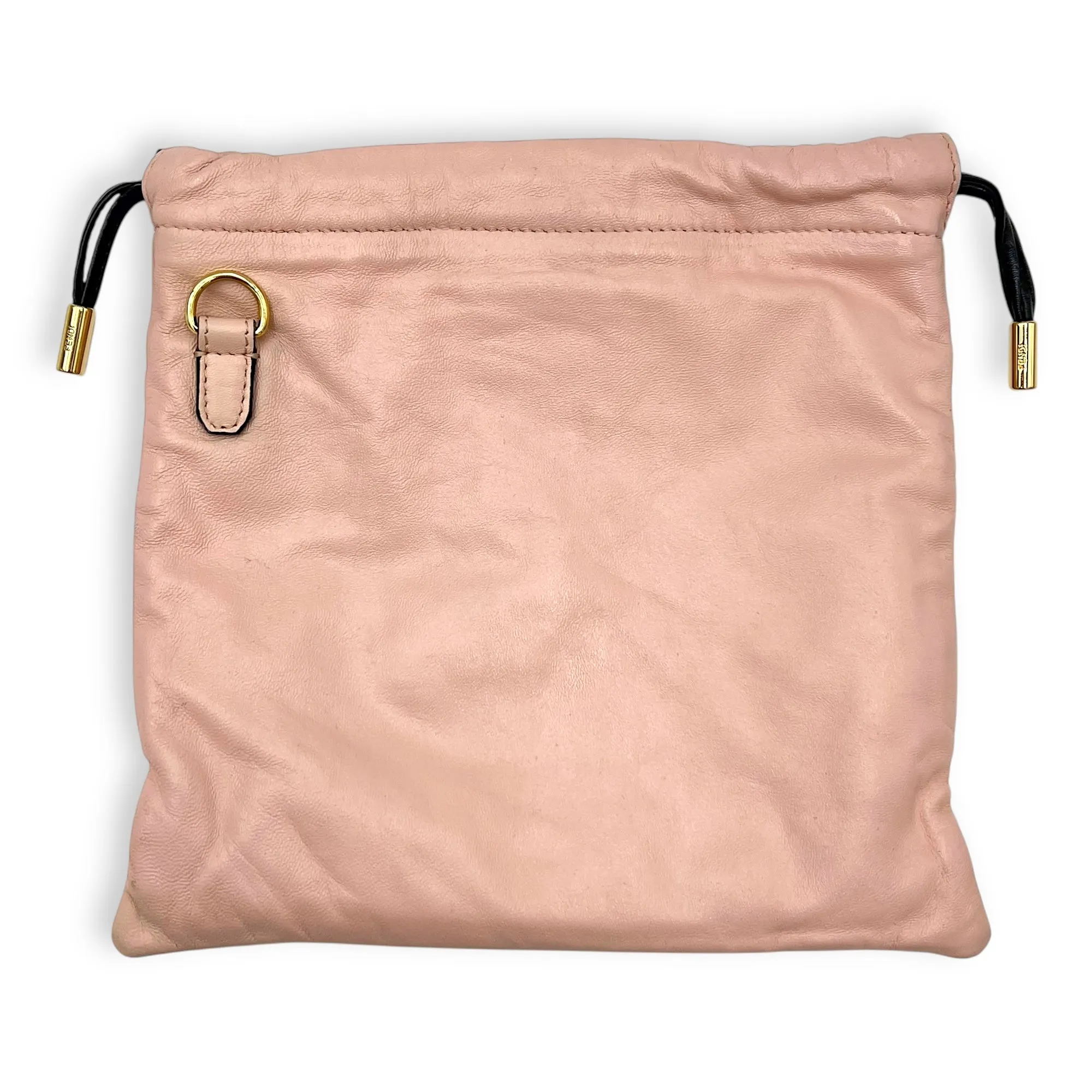 Drawstring pouch Crossbody Bag Pink in Calfskin, Gold hardware