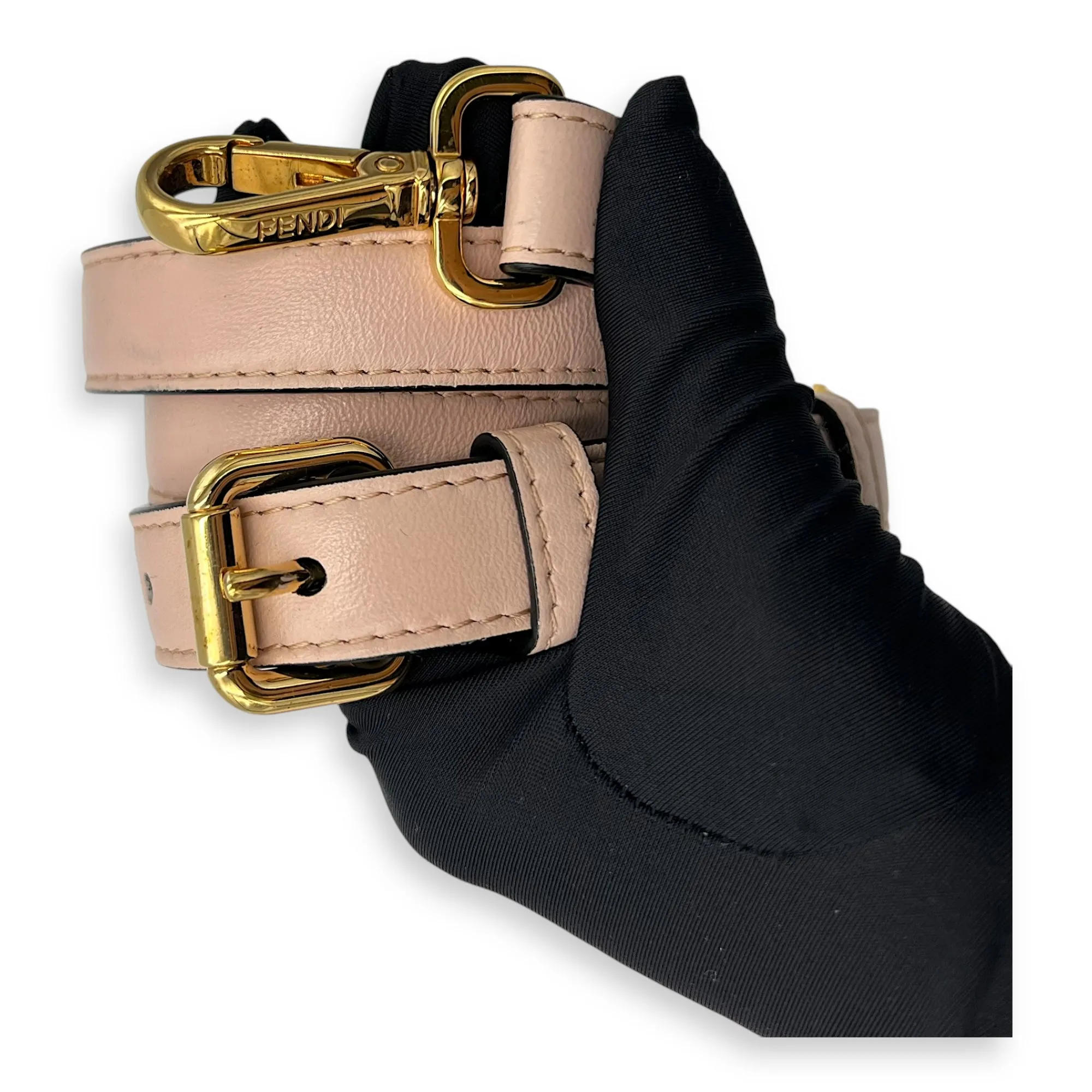 Drawstring pouch Crossbody Bag Pink in Calfskin, Gold hardware
