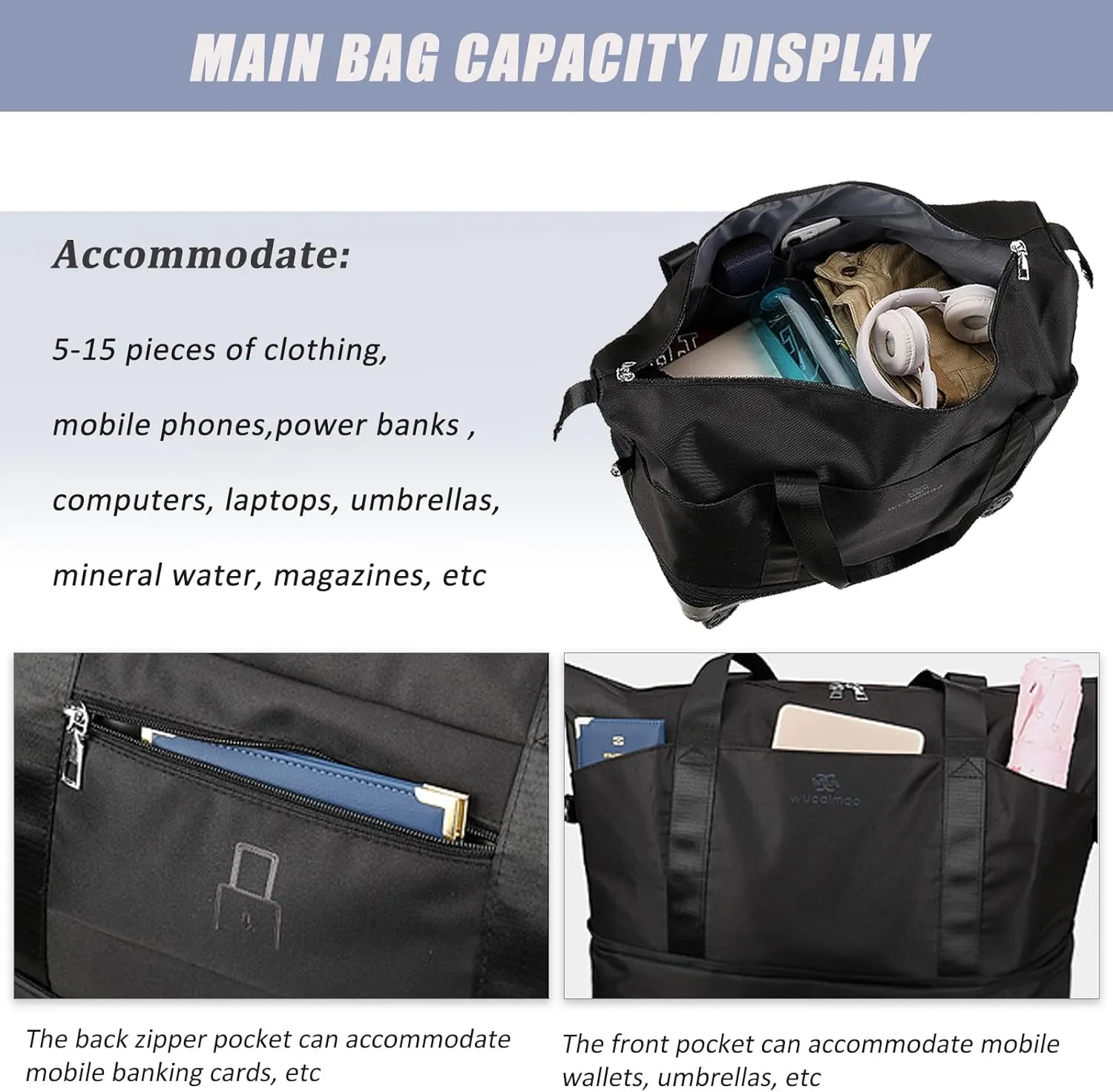 Duffle Bag with Wheels,Foldable Duffle Bag for Travel,Large Suitcases with Wheels,Foldable Travel Bag,Expandable Luggage,Carry on Luggage for Women Men (Gray)