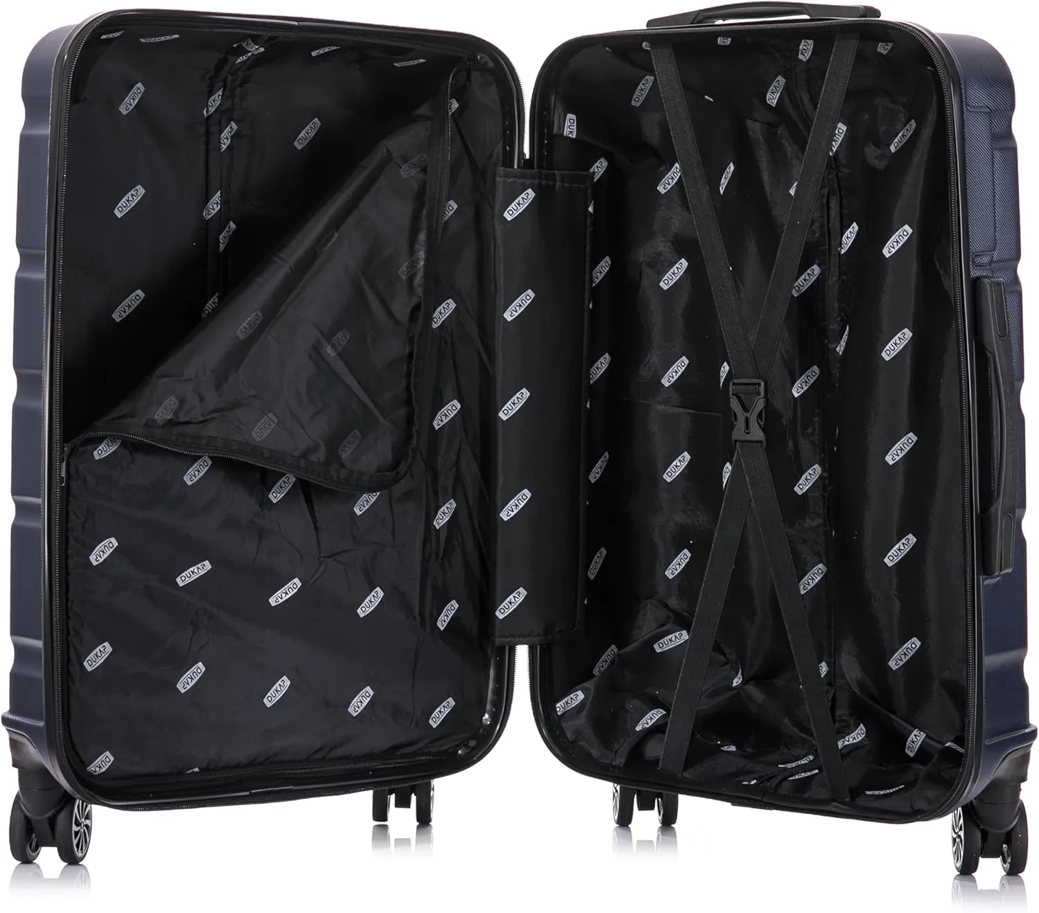 DUKAP SENSE Hardside Luggage with Spinner Wheels | 28 in Durable Lightweight Large Checked Suitcase for Travel | Zipper Clouser Suit Case with Gel Handles and Trolley | Blue