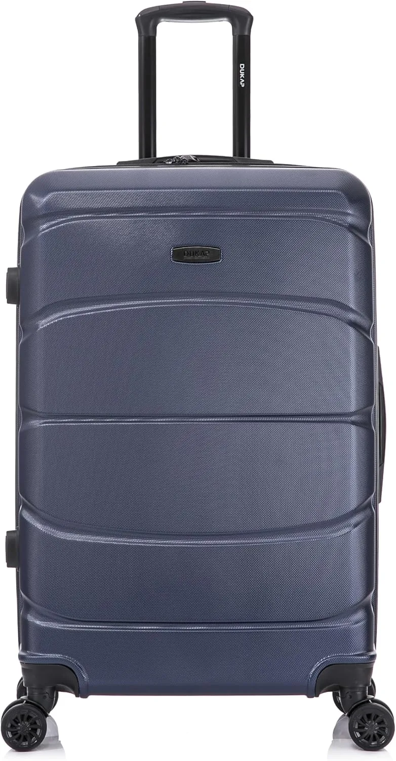 DUKAP SENSE Hardside Luggage with Spinner Wheels | 28 in Durable Lightweight Large Checked Suitcase for Travel | Zipper Clouser Suit Case with Gel Handles and Trolley | Blue
