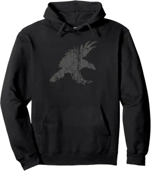 Eagle Vintage Design - Eagle Print Pullover Hoodie