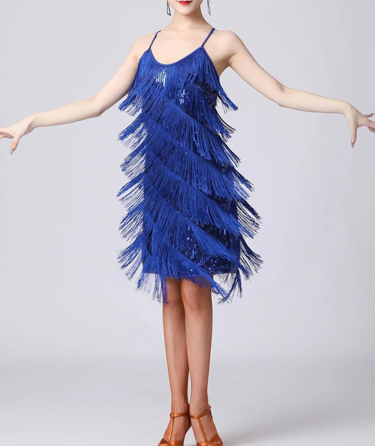 ECDAHICC Women’s Dresses Flapper Dresses 20s Gatsby with All-Over Fringe Mini Dresses
