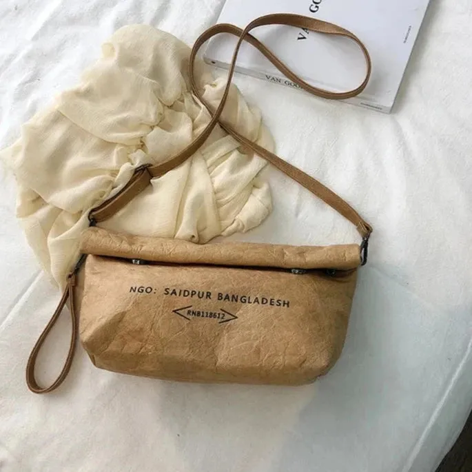 Eco-Friendly Kraft Paper Crossbody Bags