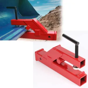 ECOTRIC Clamp On Trailer Hitch 2" Ball Mount Receiver Adapter Bucket Trailer Hitch Competible with Deere Bobcat Tractor Bucket Forklift