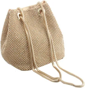 Elegant Diamond Clutch Purse Bucket Bag for Women Large Tote Bag Shoulder Strap